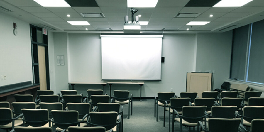 A room where presentations take place.