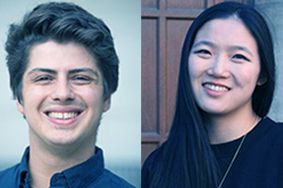 Photo of Alex Dhaliwal and Lydia Liu, 2019 Vanier Scholarship recipients